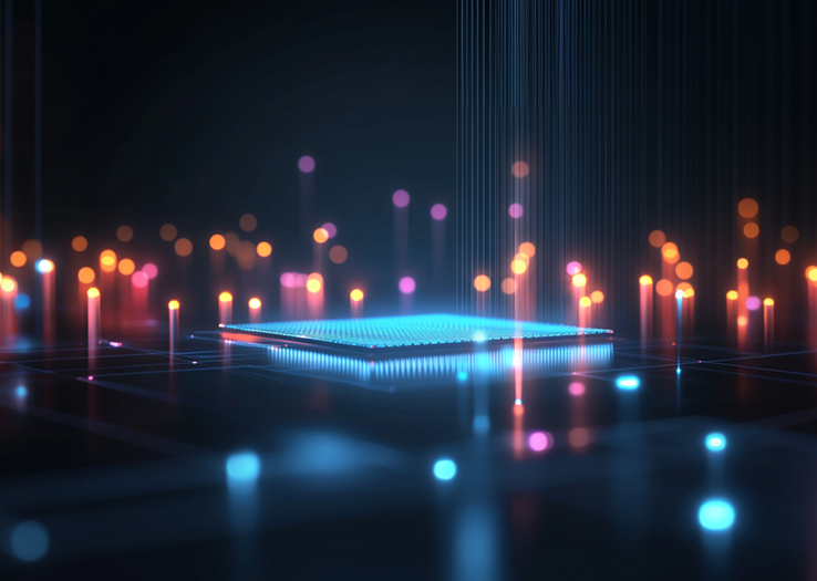 Futuristic digital interface visualizing AI processing and automated video generation from data signals.