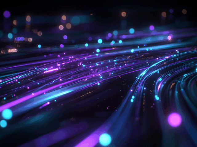 Stream of digital data symbolizing AI-powered video customization and scale